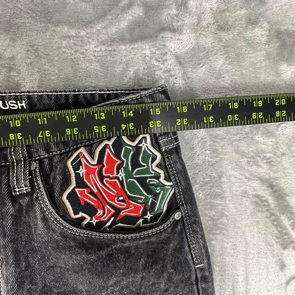 Ninth Hall Ambush Charcoal Black Eagle Embroidered Denim Jeans Size 30 - Picture 5 of 8